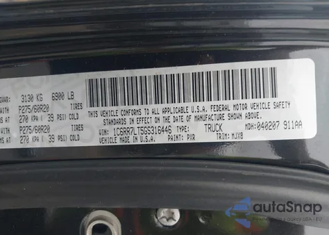 2016 Ram 1500 Big Horn из США, поврежденный, VIN 1C6RR7LT5GS316446